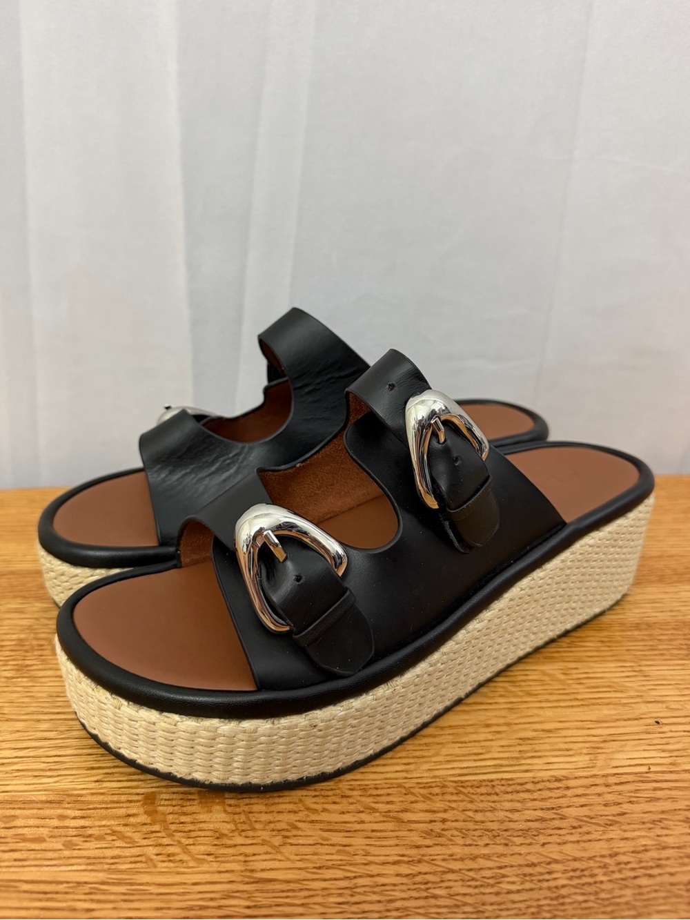 NWT Aerosoles Darcy Wedge Buckle Sandals Womens Size 9.5